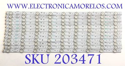 KIT DE LED'S PARA TV RCA (12 PIEZAS) / NUMERO DE PARTE F403928WCA / HXF-S 94V-0 1338 (960) / HXF-S 94V-0 1338 (959) / WS V3.0 Pitch 65.5mm 55inch 9Series / PANEL T550HN02.1 B-12V / MODELO LED55R120Q 3515-LED55C55-A109587
